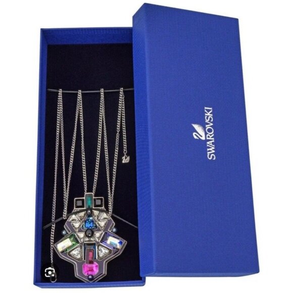 Swarovski Jewelry - $300 RETIRED Swarovski Buzz Multi-Color Crystal Pendant Long Necklace 5070638